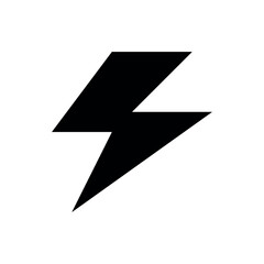 Poster - Illustration of black lightning bolt vector illustration power energy icon symbol sign design graphic element isolated on white vector