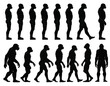 © diditlagi - Evolutionary Stages Of Hominids Black Silhouettes On A White Background