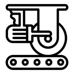Poster - Workbench of wheel balancing line icon, tires fitting concept. Vector graphics. Car wheel factory defaults, car service sign on white background, style mobile or design.