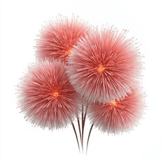colorful 3d fireworks exploding in a vibrant display against a clean white background, perfect for f