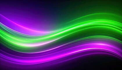 Poster - Abstract Neon Glowing Wave Pattern Background