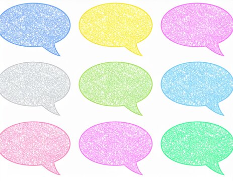 Glitter cute speech bubble frame background