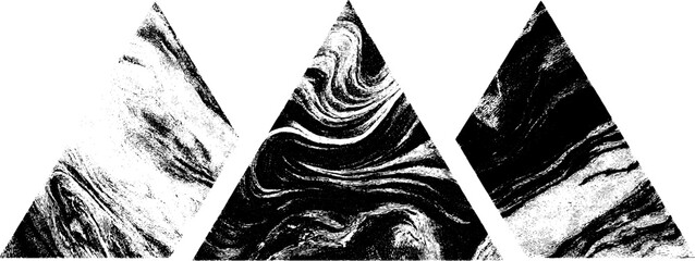 Poster - Abstract triangular facets with engraved texture design for artistic inspiration