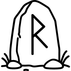 Poster - nordic rune stone with bold lines