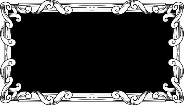 luxury black and white elongated wooden frame