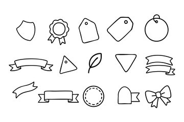 Poster - Label sticker set, various types of label shapes. Label set
