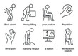 © Svitlana - Ergonomic hazard outline icons set – workplace safety, health, and injury prevention