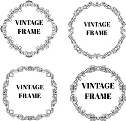 Leinwandbilder - luxury ornament oval line art your text