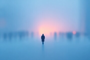 Poster - capture minimalistic studio scene with focused foreground subject in detail surrounded by softly blurred background