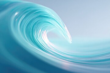 Poster - capture elegant flow of single swirling current against neutral background
