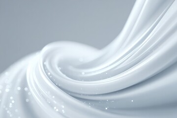 Poster - capture elegant flow of single swirling current against neutral background