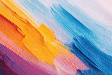 Poster - close-up of canvas adorned with bold brush strokes showcasing abstract art
