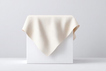 Poster - empty podium draped with fabric against clean backdrop