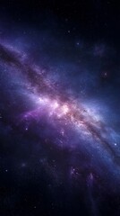 purple and blue milky way galaxy in dark night sky