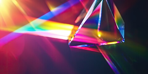 Poster - light refracting through a prism, splitting the visible spectrum into its component colors in stunning detail.