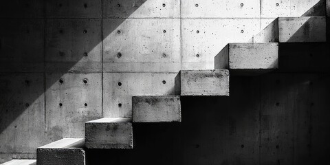 Leinwandbilder - An abstract visual emphasizes concrete textures that highlight the interplay of light and shadow on rugged surfaces, creating a rich background with contemporary edge.