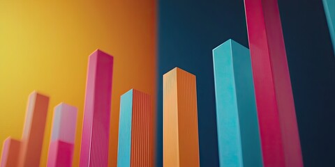 Aufkleber - Finance presentation featuring graphs of key economic indicators, with a clean design and vibrant colors.