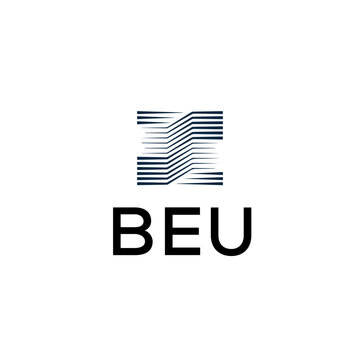 BEU creative minimalist letter logo.