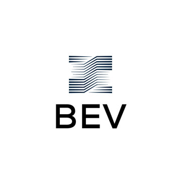 BEV creative minimalist letter logo.