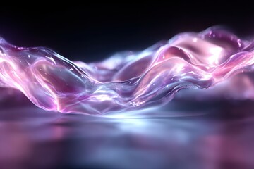 Poster - Colorful fluid wave pattern creating an enchanting visual experience at night