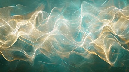 Poster - A glowing layered grid of platinum circuits with champagne-gold highlights