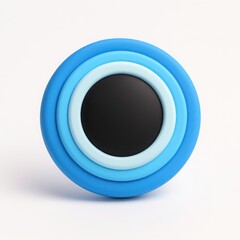 Poster - Abstract Concentric Blue Circles 3D Rendering