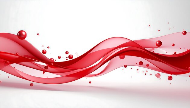Abstract Red Liquid Wave Flowing Dynamic Design