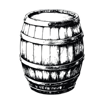 A black and white drawing, a Wooden barre, a vintage woodcut style drawing, a vector illustration Silhouette