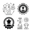 © TUTUL - Achievement and Success Icons Collection – Line and Solid Badge, Trophy, Award, and Goal Icons for Business, Motivation, and Performance Tracking Designs