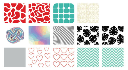 Poster - Collection of various patterns including animal prints geometric shapes and floral designs displayed together