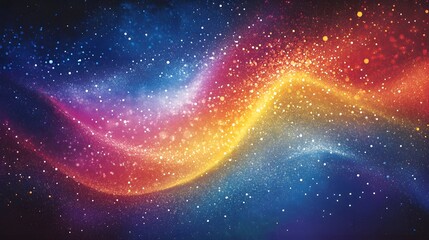 Poster - Colorful swirling abstract design with sparkling particles.