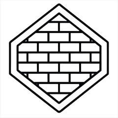 Poster - Black and white brickwork icon: simple vector illustrations for real estate and technology concepts