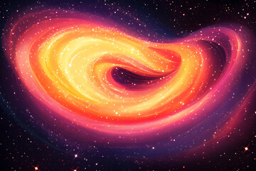 Wall Mural - A vibrant pink and orange nebula swirls in space with glittering stars A cosmic scene perfect for fantasy or science fiction projects