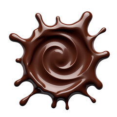Poster - A splash of swirling chocolate  creating a delicious and tempting treat design isolated on transparent background