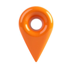 Poster - An isolated orange map pin with a rounded top and pointed bottom  rendering isolated on transparent background