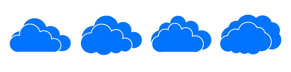 Poster - Set blue clouds icon – stock vector