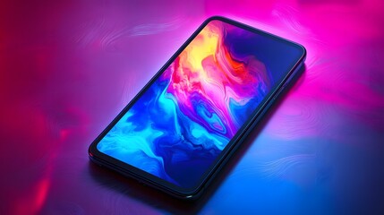 Poster - Vibrant abstract art displayed on a modern smartphone.