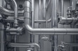 © john - A complex arrangement of stainless steel pipes connects various valves and equipment in a modern industrial facility designed for efficient fluid management and control.