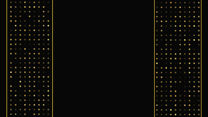 Poster - Dark background with golden lines and glittering dots