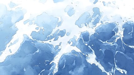 Poster - Abstract design of light blue and white blended colors.