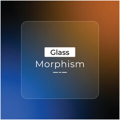 Poster - Blue and Orange minimal gradient glass morphism effect Background. 