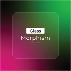 Poster - bright modern pink and green gradient colors morphism glass effect for background