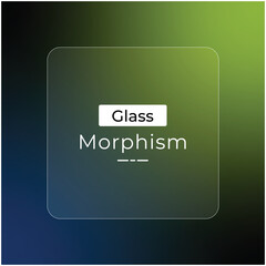 Poster - Dark blue and light green morphism glass gradient color effect background