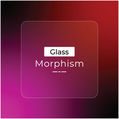 Poster - Bright pink and bright red gradient color with glass morphism effect color background
