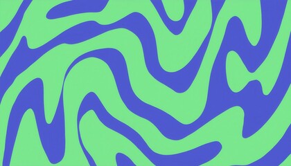 Aufkleber - abstract blue wave lines on pastel green background for modern branding, web design, print media, and textile pattern use with bold organic curves and vibrant color contrast

