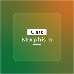 Poster - Green Orange gradient color with morphism glass effect background