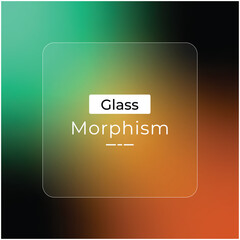 Poster - Tech green and bright orange with glass morphism effect background