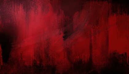Poster - abstract red brushstroke texture on dark canvas with dramatic gradient and rough painterly strokes for intense background in horror poster, book cover, or music branding design

