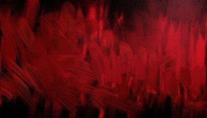 Poster - abstract red brushstroke texture on dark canvas with dramatic gradient and rough painterly strokes for intense background in horror poster, book cover, or music branding design

