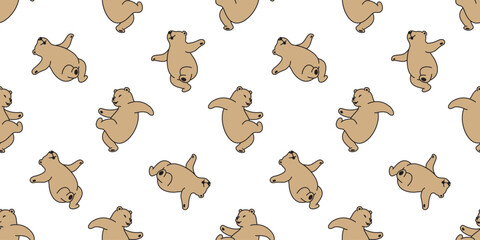 Wall Mural - bear seamless pattern polar bear dancing dance vector cartoon doodle teddy gift wrapping paper tile 